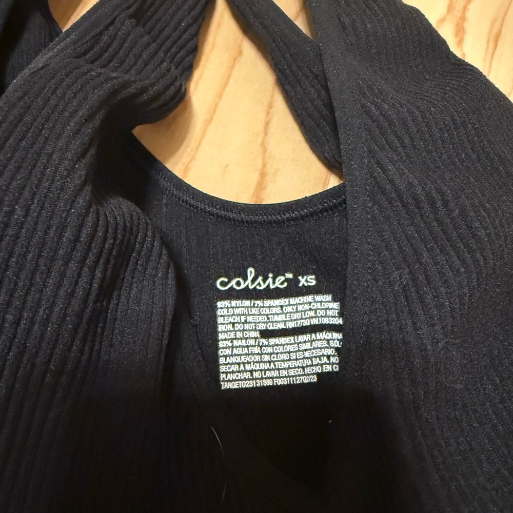 Colsie Black Ribbed Top - Picture 4 of 4
